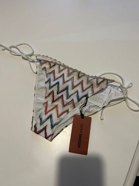 Missoni Mare Zigzag Embroidered White Bikini Bottom